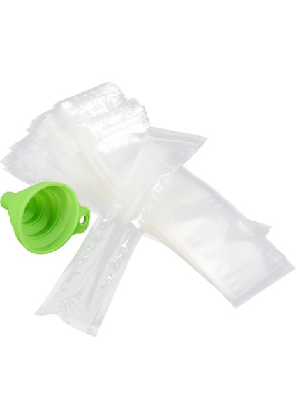 Tek Kullanımlık Popsicle Torbalar 120PCS Dondurucu Tüpleri, Huni ve Buz Kılıfları Suyu, Buz Şekeri Pops, Meyve ile Buz Torbaları (Yurt Dışından) fiyatları