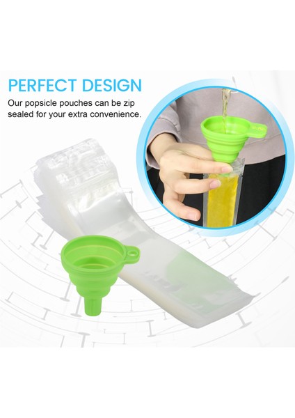 Tek Kullanımlık Popsicle Torbalar 120PCS Dondurucu Tüpleri, Huni ve Buz Kılıfları Suyu, Buz Şekeri Pops, Meyve ile Buz Torbaları (Yurt Dışından) indirimleri