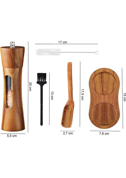 Biber Değirmeni Ahşap Tuz ve Karabiber Manuel Tuz Fabrikası Baharat Değirmeni, Biber Tuzu Baharatları Için Ayarlanabilir Seramik Öğütücü ile (Yurt Dışından) fiyatları