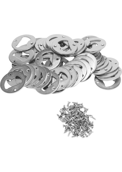 50 Set Şişe Açıcı Ek, Paslanmaz Çelik Yuvarlak Diy Şişe Açıcı Donanım Kiti Donanım Parçaları Vidalar ile Besleme (Yurt Dışından)