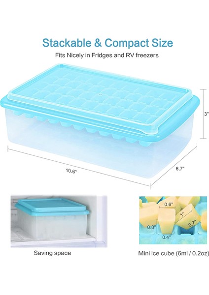 Kapak ve Depolama Kutusu ile Buz Küpü Tepsisi, Dökülme Dirençli Kapaklı, Konteyner, Kepçe Mavisi Olan Kolay Serbest Bırakma 55 Buz Tepsisi (Yurt Dışından) fiyatları