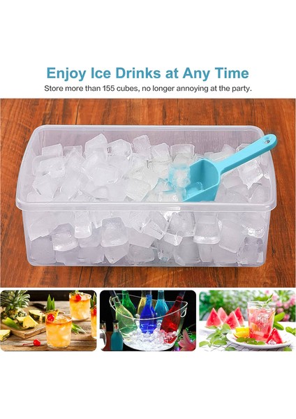 Kapak ve Depolama Kutusu ile Buz Küpü Tepsisi, Dökülme Dirençli Kapaklı, Konteyner, Kepçe Mavisi Olan Kolay Serbest Bırakma 55 Buz Tepsisi (Yurt Dışından) fırsatları