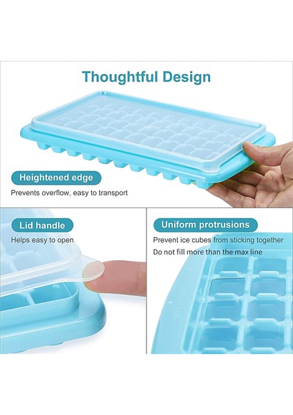 Kapak ve Depolama Kutusu ile Buz Küpü Tepsisi, Dökülme Dirençli Kapaklı, Konteyner, Kepçe Mavisi Olan Kolay Serbest Bırakma 55 Buz Tepsisi (Yurt Dışından) indirimleri
