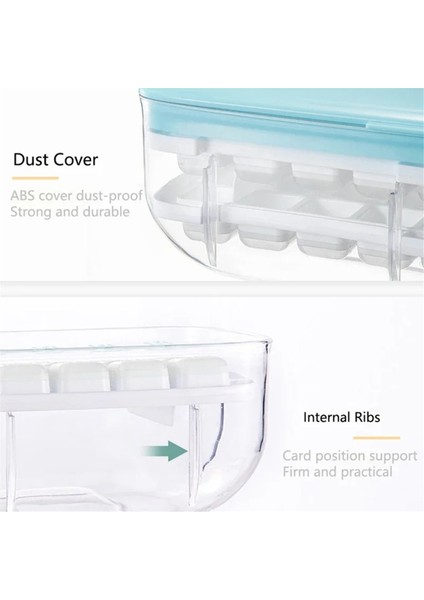 48 Çift Silikon Büyük Kapasiteli Buz Kutusu Buz Depolama Buz Kutusu Dondurulmuş Buz Artefaktının Kapak Mavisi ile (Yurt Dışından)