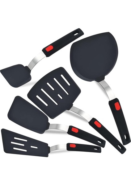 Silikon Spatula, 5 Paket Spatulas Silikon Yapışmaz Tencere Için Set, Isıya Dayanıklı Mutfak Pişirme Eşyaları Seti (Yurt Dışından)