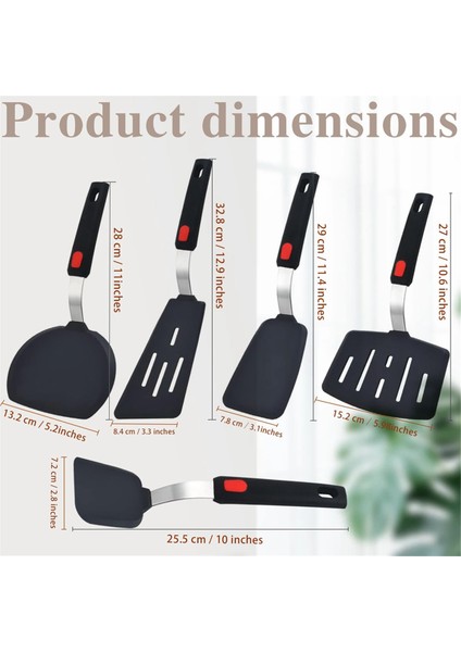 Silikon Spatula, 5 Paket Spatulas Silikon Yapışmaz Tencere Için Set, Isıya Dayanıklı Mutfak Pişirme Eşyaları Seti (Yurt Dışından) indirimleri
