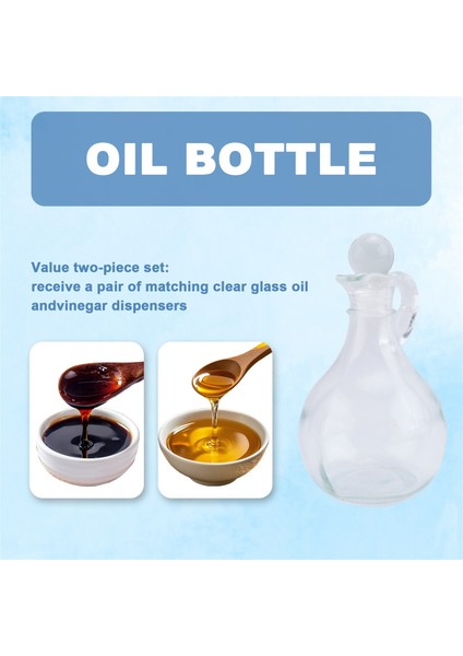 Cam Yağı ve Sirke Şişeleri (2 Adet Set) Tıpa ile Yuvarlak Cam Yağ Dağıtıcı Şişe (Yurt Dışından) indirimleri