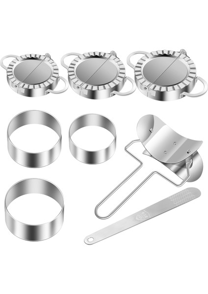 Köfte Üreticisi 8 Adet, Empanada Pres Kalıbı ve Kesici, Pasta Ravioli Hamur Borusu Sargıları Cilt Manuel Doldurma Kaşık (Yurt Dışından)