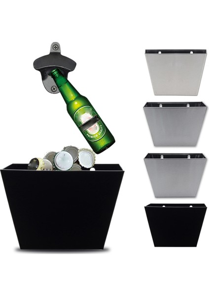 Paslanmaz Çelik Şişe Açıcı Duvara Monte Bira Kapağı Yakalayıcı Depolama Kovası Kutusu Mutfak Çubuğu Tutucu Aracı B. (Yurt Dışından) fiyatları