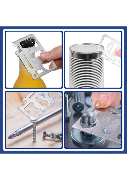 24 Set Paslanmaz Çelik 11 Arada Hayatta Kalma Cep Araçları Çok Alçalı Cüzdan Cüzdan Kart Kartı Çok Amaçlı Ölçekli Çift Cep Aracı (Yurt Dışından) fırsatları