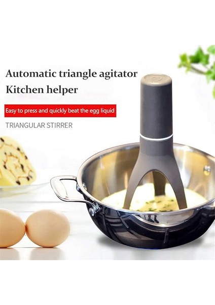 Mutfak Üçgen Yumurta Çırpma, Mini Yarı Otomatik Çırpma, Pişmiş Gıda Karıştırma Aracı, Tava Karıştırma Çubuk Gıda Mikseri Siyah &amp; Gri (Yurt Dışından) modelleri