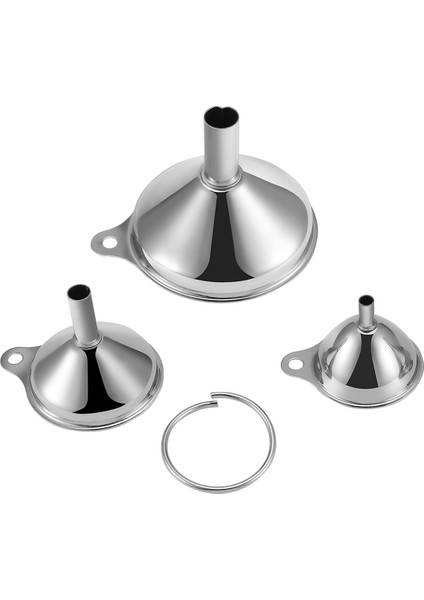 3pcs Çok Fonksiyonlu Paslanmaz Çelik Huni Essentail Yağ Su Baharatları Şarap Şişesi Filtre Huni Ev Mutfak Için (Yurt Dışından)
