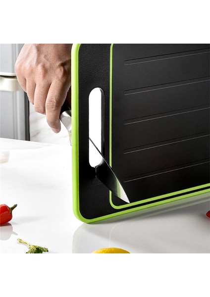 Buz Çözme Fonksiyonu ile Doğrama Tahtası - Twin Pack - 3x Daha Hızlı - Entegre Bıçak Bileme ve Baharat Grateri ile (Yurt Dışından)