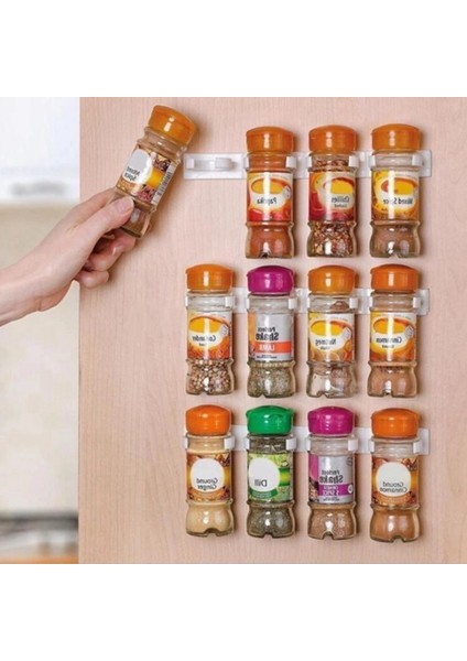 4 Pcs Mutfak Baharat Kavanoz Raf Duvara Montajlı Baharat Şişeleri Tutucu Dolap Kapı Kancaları Baharat Şişesi Asma Klipsi (Yurt Dışından) fiyatları