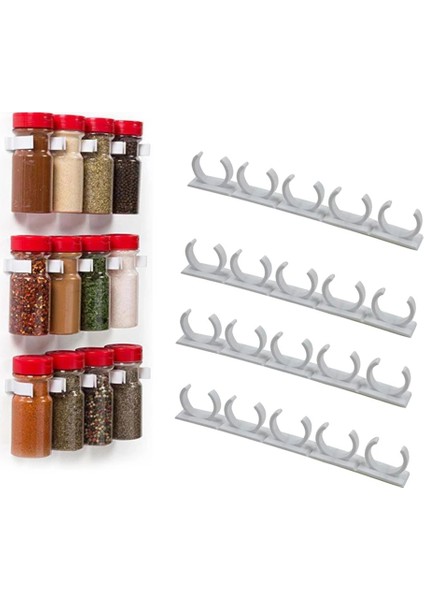 4 Pcs Mutfak Baharat Kavanoz Raf Duvara Montajlı Baharat Şişeleri Tutucu Dolap Kapı Kancaları Baharat Şişesi Asma Klipsi (Yurt Dışından) indirimleri