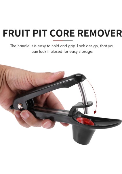 Kiraz Pitter Aleti, Taze Kiraz Yemekleri ve Kokteyl Yapmak Için Alan Tasarrufu Sağlayan Kilit Tasarımı ile Meyve Çukuru Çekirdek Sökücü (Yurt Dışından) indirimleri