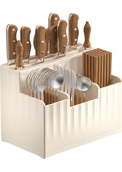 Duvara Monte Mutfak Gereç Depolama Rafı Büyük Kapasiteli Çubuk Depolama Raf Krem-Beyaz (Yurt Dışından)