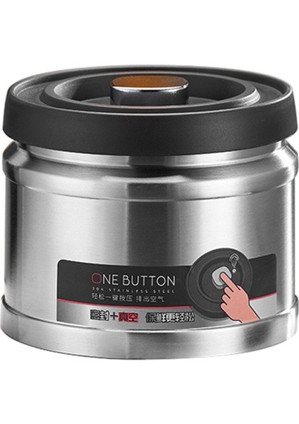 Tahıl Depolama Tankı, Nem Geçirmez Paslanmaz Çelik Saklama Kutusu, Ticari Kahve Çekirdeği Depolama Vakum Kapalı Tank 1100ML (Yurt Dışından)