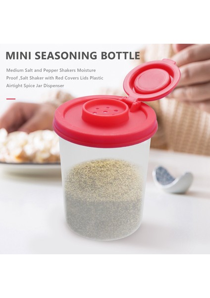 2 Orta Tuz ve Biber Shaker Nem Kanıtı, Kırmızı Kapaklı Tuzlu Tuluşma Kapaklar Plastik Hava Geçirmez Baharat Kavanoz Dispenser (Yurt Dışından) fırsatları