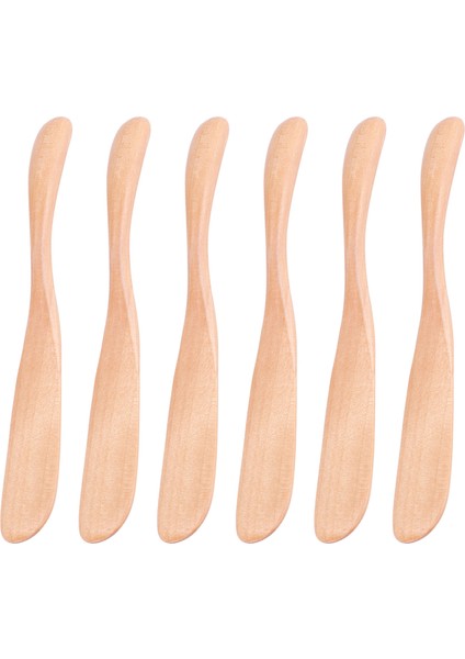 Ahşap Tereyağı Bıçağı Peynir Serpme 6.5 Inç, Reçel Bıçak Tereyağı Kek Bıçağı Maske Bıçağı 6 Adet (Yurt Dışından)