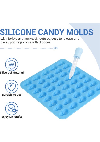 2pcs Sakızlı Kafatası Şeker Kalıpları Silikon, Çikolatalı Sakızlı Kalıplar 1 Damla ile Yapışmaz Gıda Sınıfı Silikon Şeker Mavisi (Yurt Dışından) indirimleri