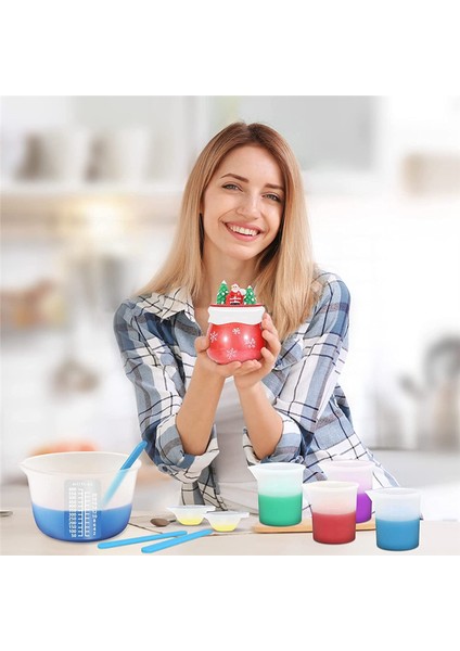 Epoksi Reçine Için Silikon Ölçüm Kabı, Reçine 600 ve 100ML Silikon Bardak, Silikon Karıştırma Çubukları, Karıştırma Aleti ile Malzemeler (Yurt Dışından) fiyatları