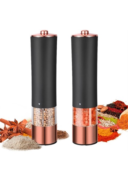 2pcs Otomatik Tuzlu Biber Öğütücü Elektrikli Baharat Fabrikası Pil Partılı Ayarlanabilir Kaba Mutfak Mutfak -Beyaz (Yurt Dışından) fiyatları