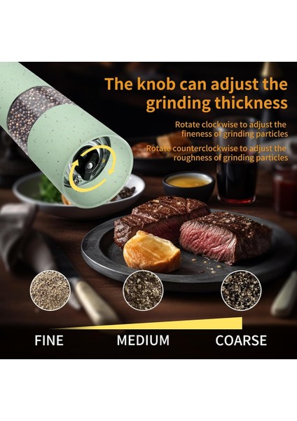 2 Pcs Elektrik Tuz ve Karabiber Öğütücü Ayarlanabilir Kaba Pille Destekli LED Işık ile Otomatik Çalışma (Yurt Dışından) fırsatları