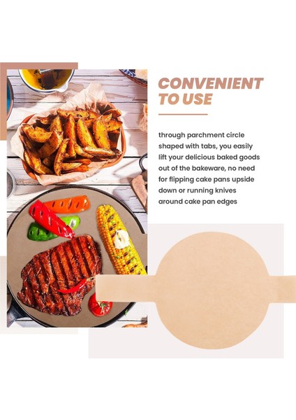 100PCS Öncül Circle Cake Pan Tavan Astarları Yuvarlak Yapışmaz Parşömen Kağıdı Fırınlama Için Asansör Sekmeleri ile Kahverengi 6 Inç (Yurt Dışından) fiyatları