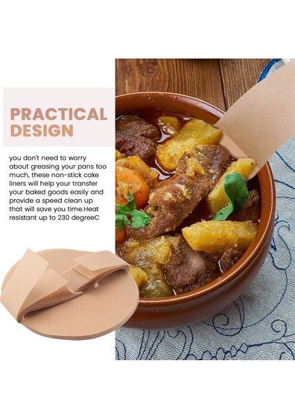 100PCS Öncül Circle Cake Pan Tavan Astarları Yuvarlak Yapışmaz Parşömen Kağıdı Fırınlama Için Asansör Sekmeleri ile Kahverengi 6 Inç (Yurt Dışından) fırsatları