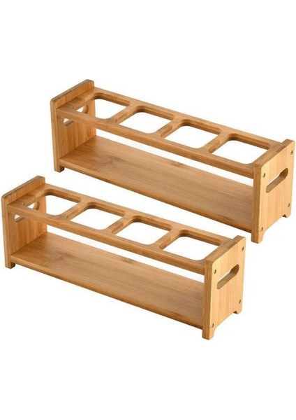 Ahşap Yağ Şişesi Ekran Standı 4 Delikli Mutfak Sayacı Yağ Şişesi Depolama Rafı Çok Işlevli Depolama Rafı Anti Kayma (Yurt Dışından)