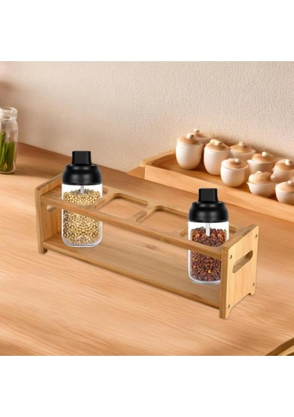 Ahşap Yağ Şişesi Ekran Standı 4 Delikli Mutfak Sayacı Yağ Şişesi Depolama Rafı Çok Işlevli Depolama Rafı Anti Kayma (Yurt Dışından) fiyatları