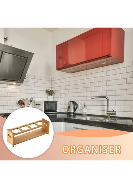 Ahşap Yağ Şişesi Ekran Standı 4 Delikli Mutfak Sayacı Yağ Şişesi Depolama Rafı Çok Işlevli Depolama Rafı Anti Kayma (Yurt Dışından) modelleri