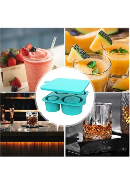 Dondurucu Için Silikon Buz Küpü Tepsisi, Kapaklı Içi Boş Silindir Tasarımı Buz Küpü Tepsisi 4 Delikli Tasarım Kullanımı Kolay (Yurt Dışından) fırsatları
