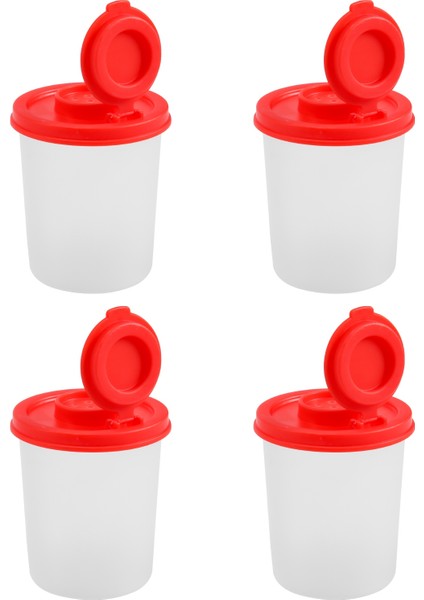 4pcs Tuz ve Biber Shakers Nem Kanıtı Kırmızı Kapaklı Tuz Çalkalayıcı Plastik Hava Etki Baharat Kavanoz Dispenser (Yurt Dışından) modelleri