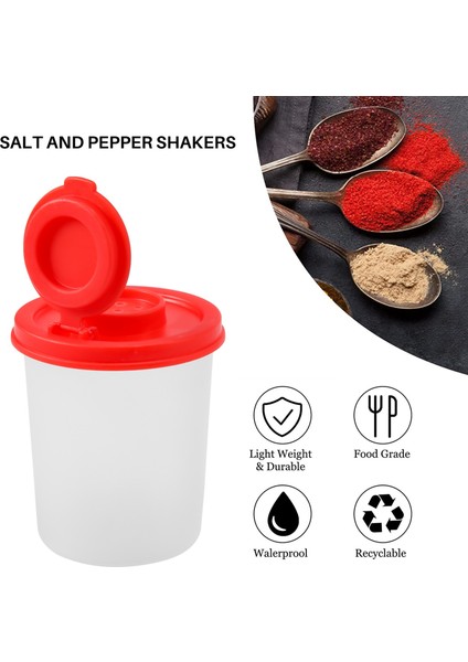 4pcs Tuz ve Biber Shakers Nem Kanıtı Kırmızı Kapaklı Tuz Çalkalayıcı Plastik Hava Etki Baharat Kavanoz Dispenser (Yurt Dışından) fırsatları