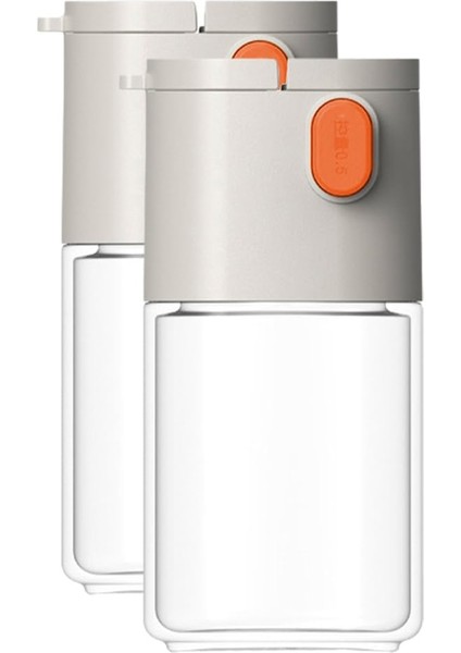 2pcs Tuz ve Biber Shakers Tuz Kontrol ve Baharat Şişesi Baharat Kavanozları Baharat Shaker Konteynerleri Gri Beyaz (Yurt Dışından)