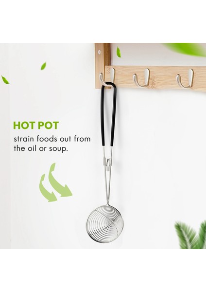 Hot Pot Süzgeç Kepçeleri Paslanmaz Çelik Strip Süzgeç Kaşıkları Mesh Skimmer Kaşık Asya Süzgeç Kepçesi Sap (Yurt Dışından) fırsatları