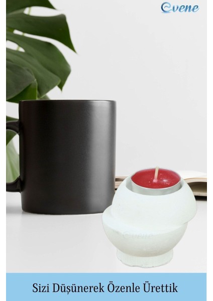 Mumluk Şamdan 3 Adet Tealight ve Ince Mum Uyumlu Kesik Model