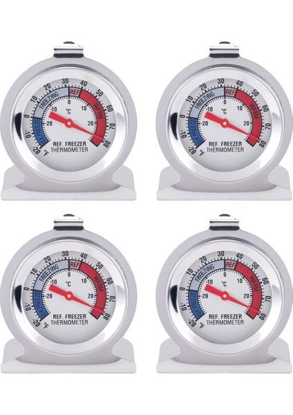 4pc Buzdolabı Termometresi, Dondurucu Buzdolabı Için Kırmızı Gösterge Termometresi ile Asılı Kanca ve Stand (Yurt Dışından)