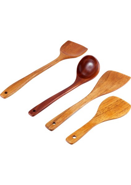 4pcs Ahşap Kürek Kaşık Non Sopa Ahşap Uzun Pirinç Spatula Mutfak Pişirme Emir El Ele Kızartma Araçları Setleri (Yurt Dışından) fiyatları