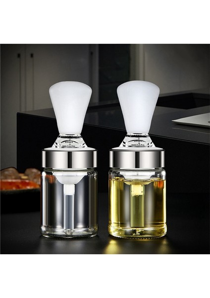 Silikon Cam Yağ Şişesi Fırça Izgara Yağ Fırçaları Sıvı Yağ Hamurları Mutfak Pişirme Barbekü Aleti Mutfak Araçları 135ML (Yurt Dışından)