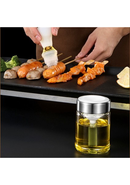 Silikon Cam Yağ Şişesi Fırça Izgara Yağ Fırçaları Sıvı Yağ Hamurları Mutfak Pişirme Barbekü Aleti Mutfak Araçları 135ML (Yurt Dışından) fırsatları