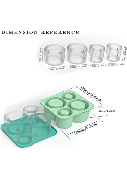 20/30/40 Oz Fincan Için 4 Içi Boş Silindir Buz Kalıbı Yapmak Için Kapaklı Silikon Buz Kalıbı Pembe (Yurt Dışından) modelleri
