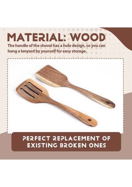 Musowood Tik Maddi Ahşap Spatula Özel Pişirme Spatula Yapışmaz Tava Kızartma Spatula Yuvalı Spatula Mutfak Spatula (Yurt Dışından) indirimleri