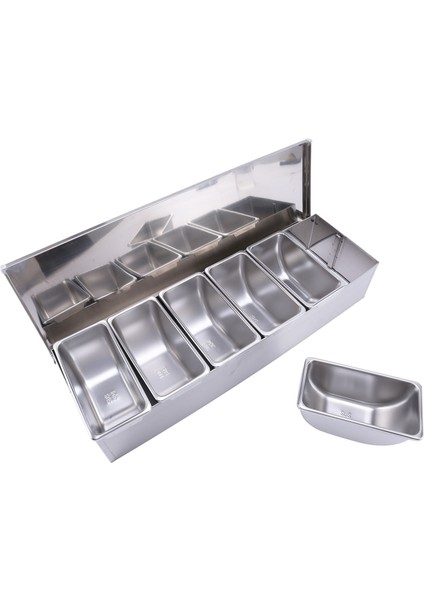 Paslanmaz Çelik Baharat Kutusu Restoran Şefi Kapak Saklama Kutusu Ev Baharat Tankı (Yurt Dışından)