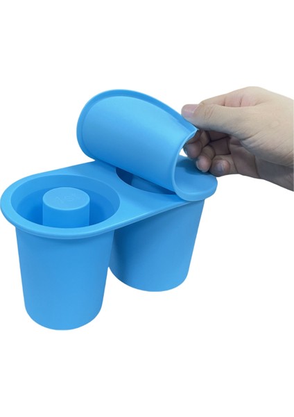 Silikon Buz Kare Tepsisi ve Kalıp 30 40 Oz, Içecekler Için Yeniden Kullanılabilir 2 Içi Boş Silindir Buz Karesi Kalıp Yapmak, Mavi (Yurt Dışından)