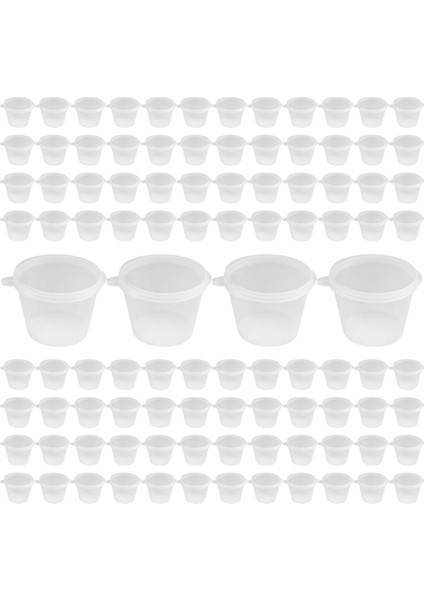 100 x 1oz Yuvarlak Gıda Kap Kapları Kapaklı, Menteşeli Soslar Yeniden Kullanılabilir Jöle Atış Fincanları Küçük Şarküteri Kap Restoranları (Yurt Dışından) modelleri