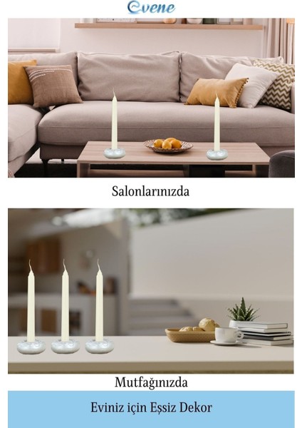 Mumluk Şamdan 3 Adet Ince Mum Uyumlu Donut Model