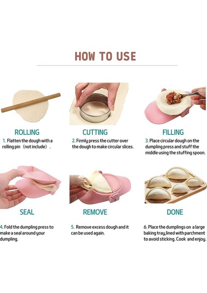 Hamurlu Maker, Hamur Kesici ile Seti Empanadas Pres Kalıp Yapımcısı, Pierogi Için Hamur Kalıp Seti ve Kesici, (Pembe) (Yurt Dışından) fırsatları